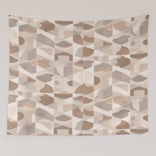 Item preview, Minimal Cross Repeat Pattern in Soft Stone Neutrals designed and sold by mari0n980.