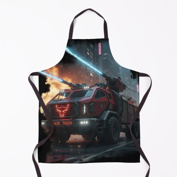 Item preview, Cyberpunk Battle Truck - Blaze Tiger Combat Rig - Neon Sci-Fi Art designed and sold by BounoWorld.