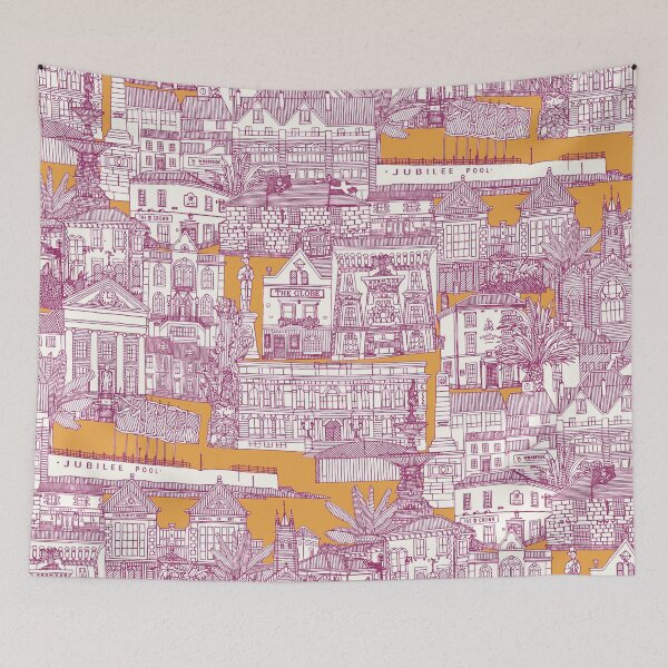 Item preview, Penzance toile fuchsia clementine designed and sold by scrummy.