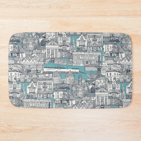 Item preview, Penzance toile indigo turquoise designed and sold by scrummy.