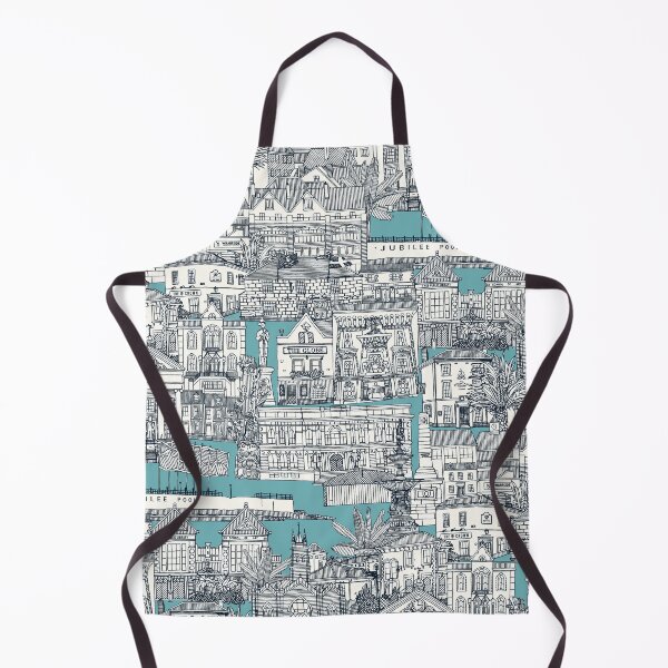 Item preview, Penzance toile indigo turquoise designed and sold by scrummy.