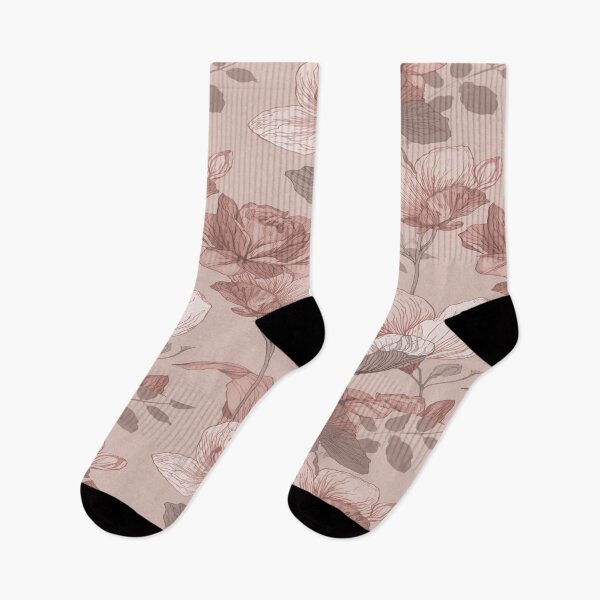 Item preview, Soft Floral Outline Pattern in Rose and Ash Tones designed and sold by mari0n980.