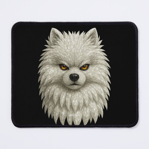 Item preview, Samoyed Dog Portrait Gemstone Mosaic designed and sold by DigitalGemArt.