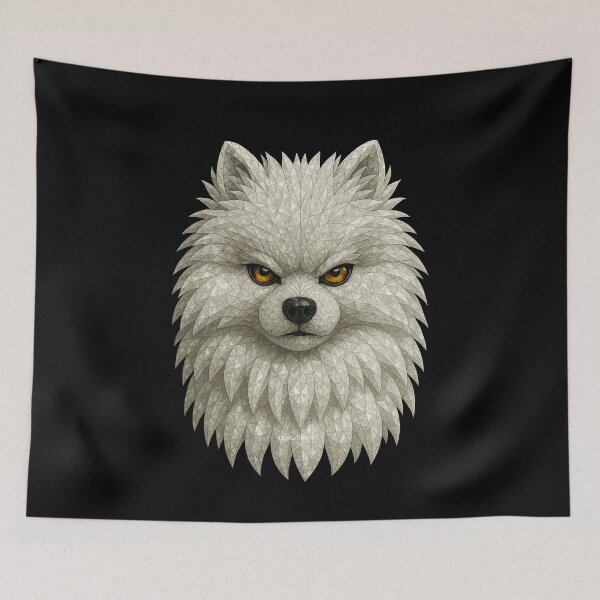 Item preview, Samoyed Dog Portrait Gemstone Mosaic  designed and sold by DigitalGemArt.