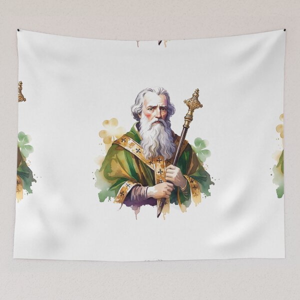 Item preview, Saint Patrick Irish Celtic Illustration Artwork designed and sold by SassyArtistry.