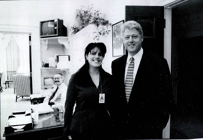 A picture of Bill Clinton and Monica Lewinsky. 