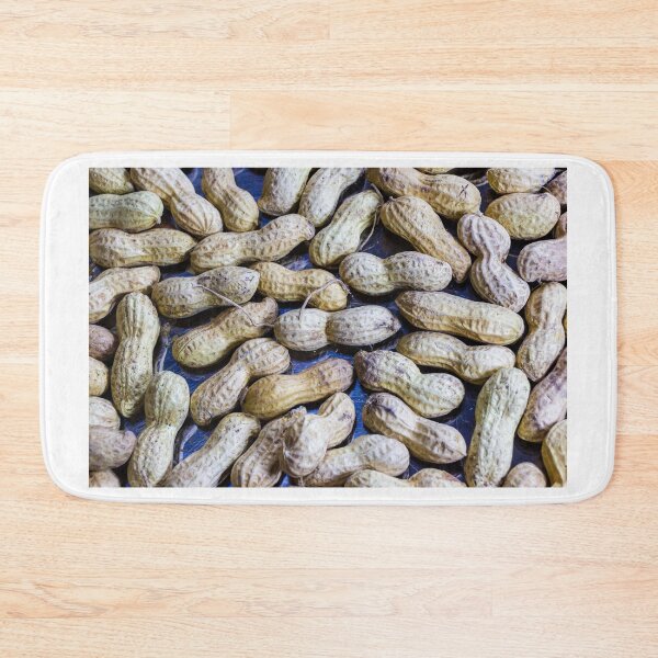 Item preview, Assorted Peanuts in Shells Spread Across Blue Surface for Fresh Farm Produce Display designed and sold by Nmallia.