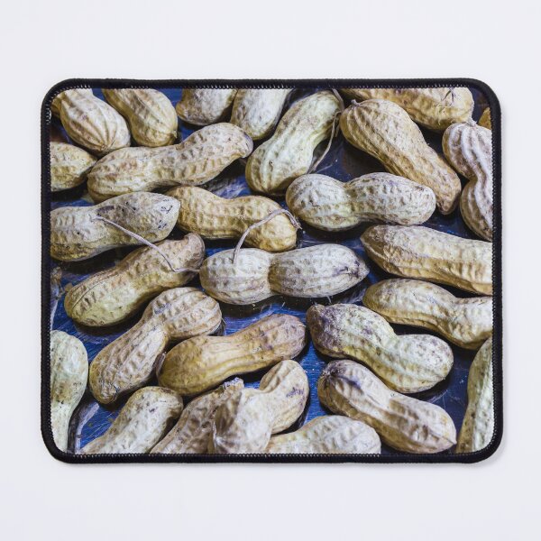 Item preview, Assorted Peanuts in Shells Spread Across Blue Surface for Fresh Farm Produce Display designed and sold by Nmallia.