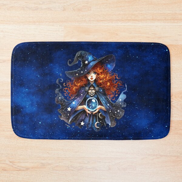 Item preview, The Red Witch – Cosmic Crystal‑Gazing Sorceress Art designed and sold by MysticOzzy.