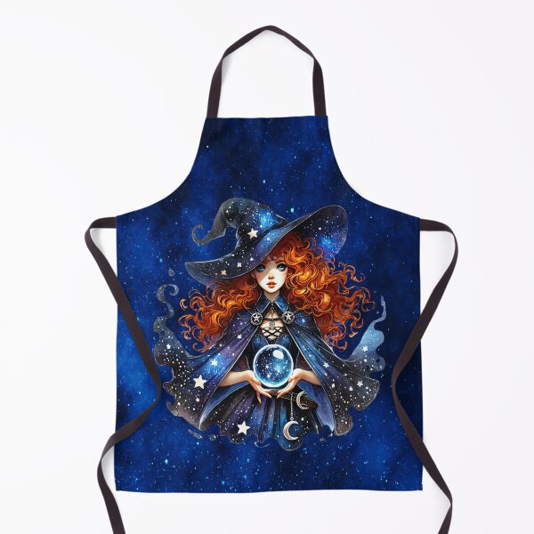 Item preview, The Red Witch – Cosmic Crystal‑Gazing Sorceress Art designed and sold by MysticOzzy.