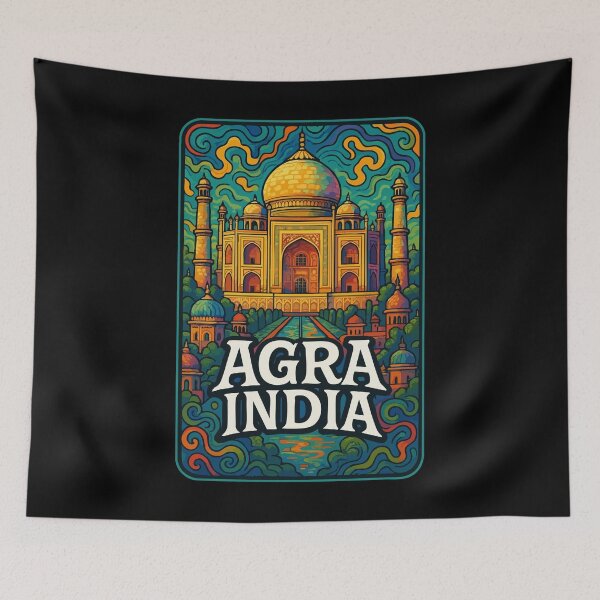 Item preview, Agra Taj Mahal India Trippy Art Travel designed and sold by TomFrontierArt.