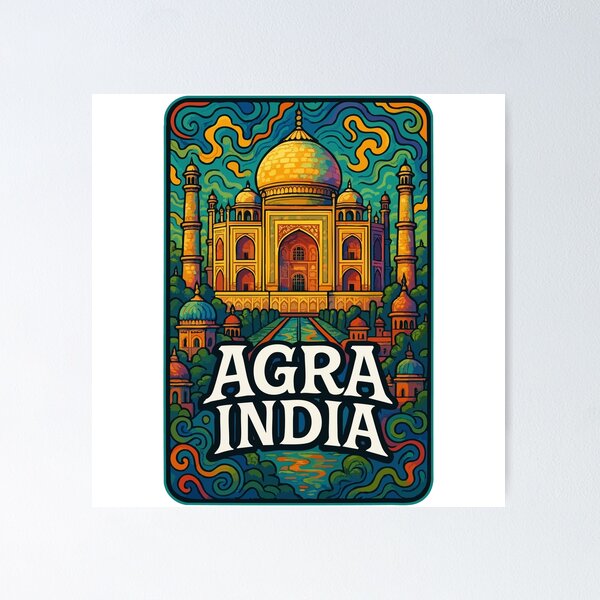 Item preview, Agra Taj Mahal India Trippy Art Travel designed and sold by TomFrontierArt.