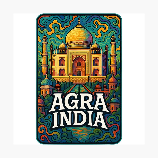Item preview, Agra Taj Mahal India Trippy Art Travel designed and sold by TomFrontierArt.