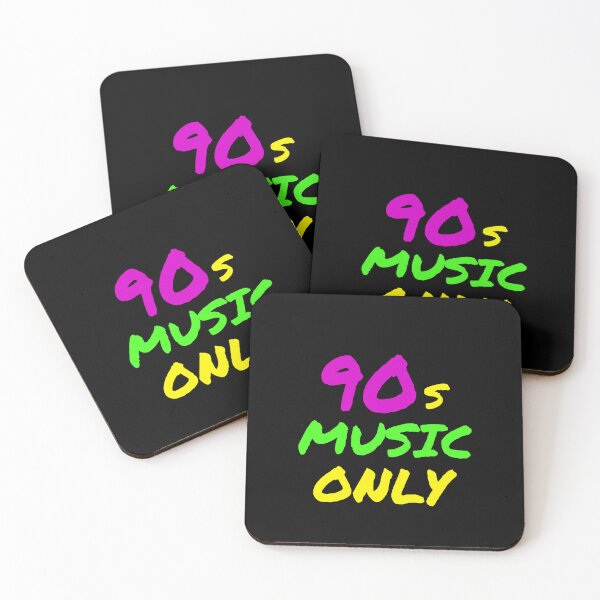 Aperçu de l'œuvre Musique des années 90 uniquement - Esthétique rétro néon avec écriture au pinceau créée et vendue par vividlukas.