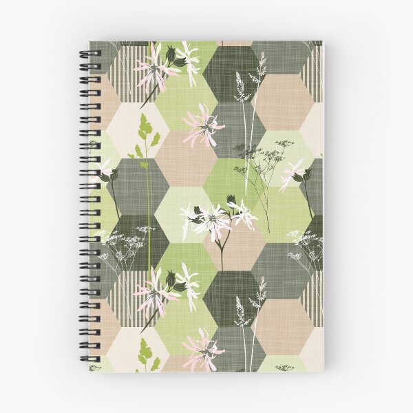 Item preview, ragged robin wildflower hexagons green-beige designed and sold by kobyakov.