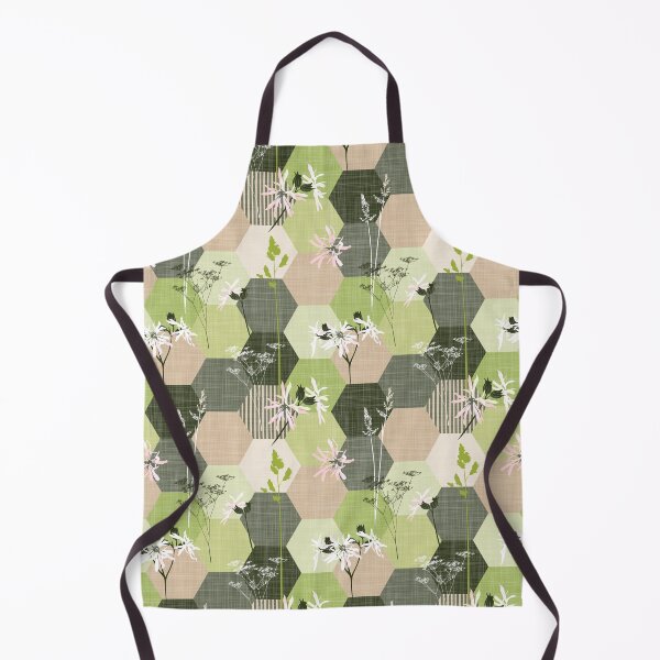 Item preview, ragged robin wildflower hexagons green-beige designed and sold by kobyakov.