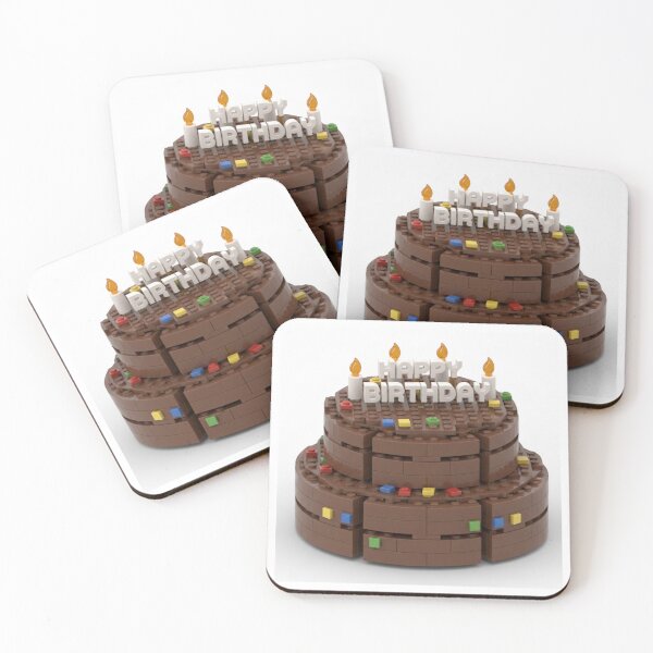 Item preview, Chocolate birthday Cake building blocks block brick bricks party celebration children kids designed and sold by CheeseBlueprint.