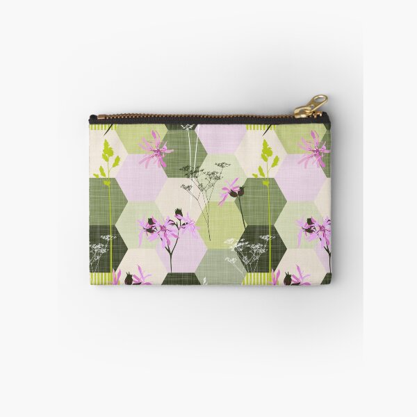 Item preview, ragged robin wildflower hexagons pink-green designed and sold by kobyakov.