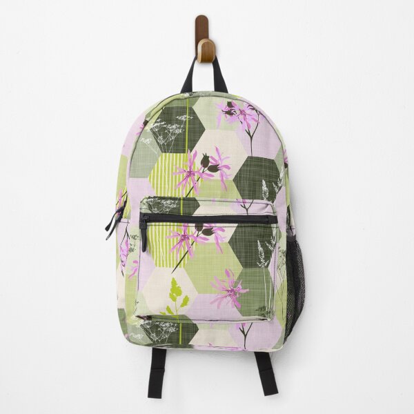 Item preview, ragged robin wildflower hexagons pink-green designed and sold by kobyakov.