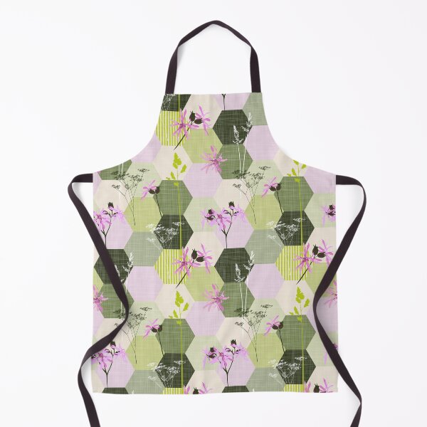 Item preview, ragged robin wildflower hexagons pink-green designed and sold by kobyakov.