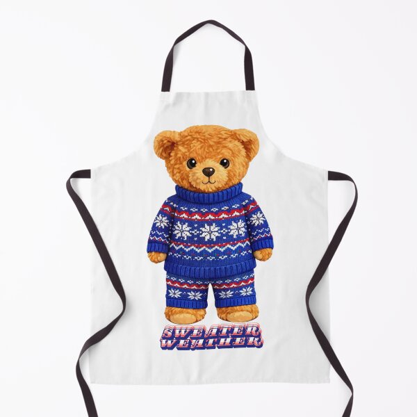 Item preview, Cute Winter Teddy Bear in Blue Knitted Snowflake Sweater - Christmas Gift designed and sold by CuteBear87.