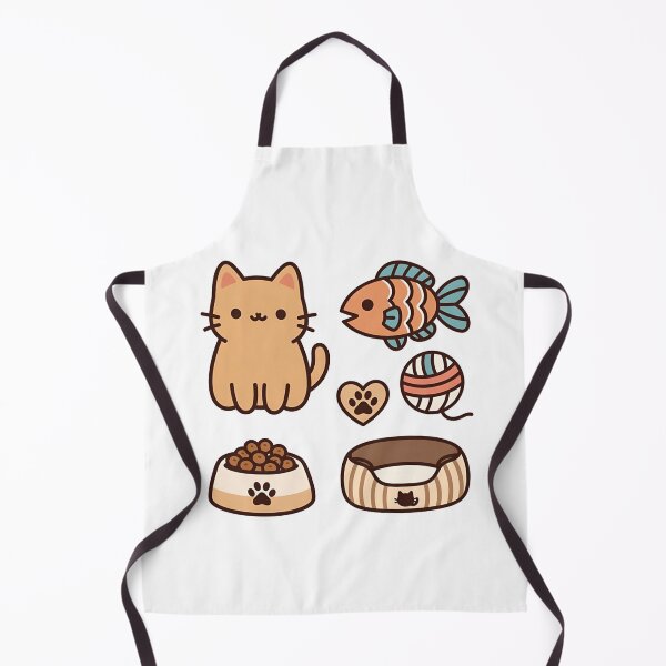 Item preview, Cute Cat Sticker Set With Pet Items designed and sold by SassyArtistry.