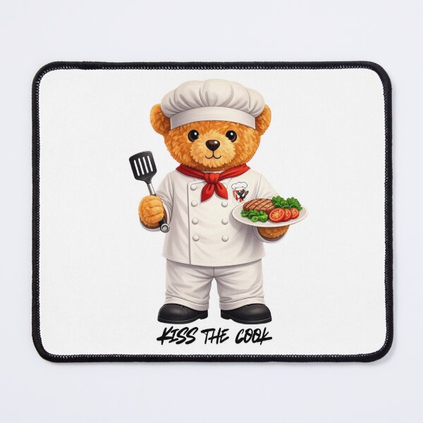 Item preview, Cute Chef Teddy Bear with Spatula and Steak - Culinary Gift for Cooks designed and sold by CuteBear87.