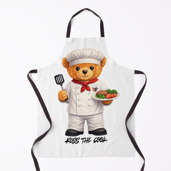 Item preview, Cute Chef Teddy Bear with Spatula and Steak - Culinary Gift for Cooks designed and sold by CuteBear87.