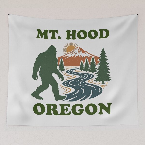 Item preview, Mt. Hood, Oregon with a bigfoot designed and sold by Jumbled Mind.