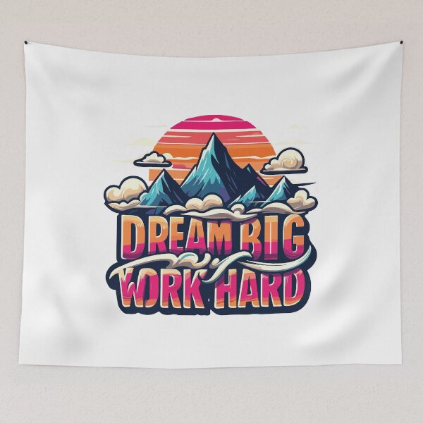Item preview, Dream Big Work Hard Motivational Quote designed and sold by CleanDecor.