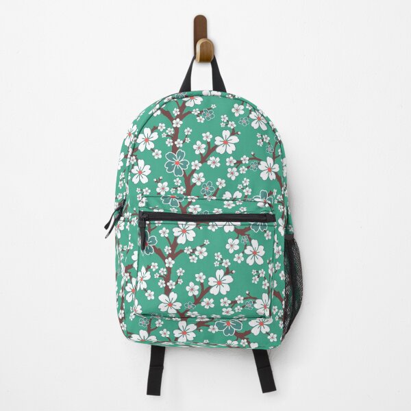 Item preview, Sakura Japanese cherry blossoms in teal designed and sold by Jennifer Ladd.