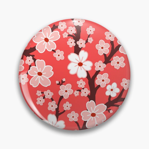 Item preview, Sakura Japanese cherry blossoms on red designed and sold by Jennifer Ladd.