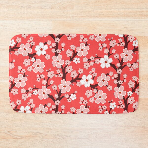 Item preview, Sakura Japanese cherry blossoms on red designed and sold by Jennifer Ladd.