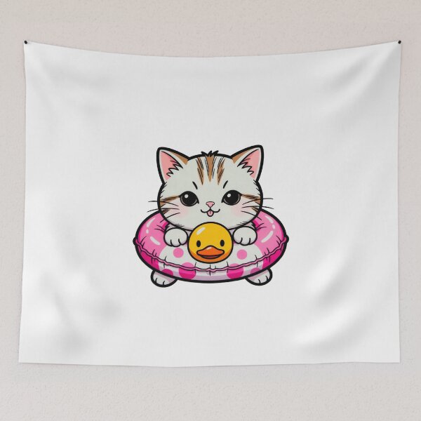 Item preview, Cute Cat In Pink Donut Pool Float designed and sold by SassyArtistry.