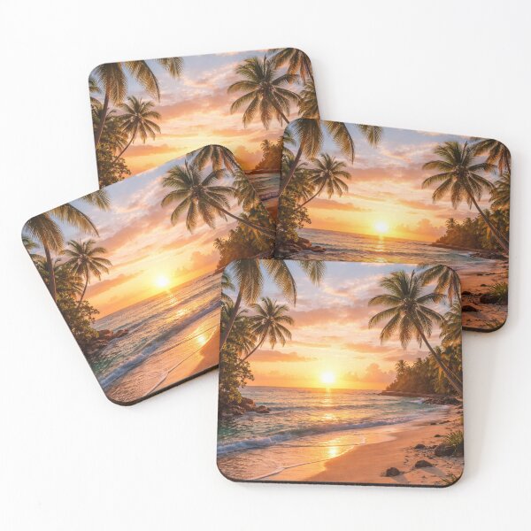 Item preview, Golden Sunset on Tropical Beach designed and sold by JuViRo.
