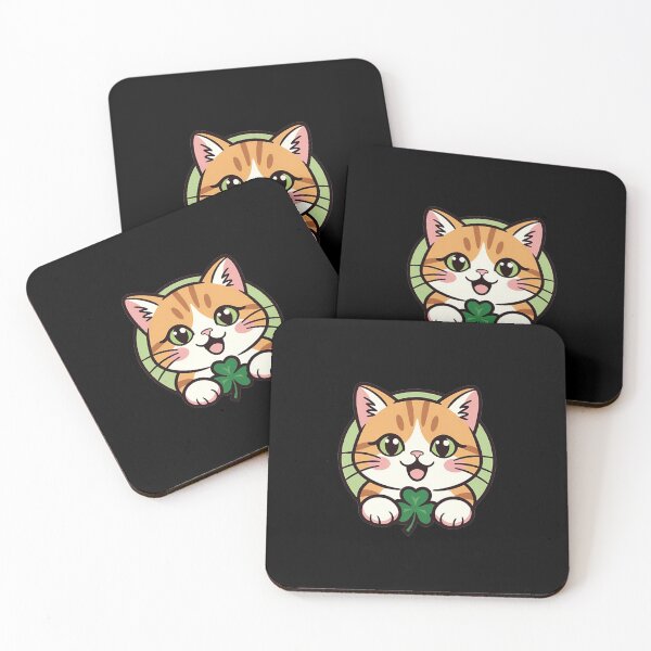 Item preview, Cat Holding Shamrock St Patricks Day Illustration designed and sold by SassyArtistry.