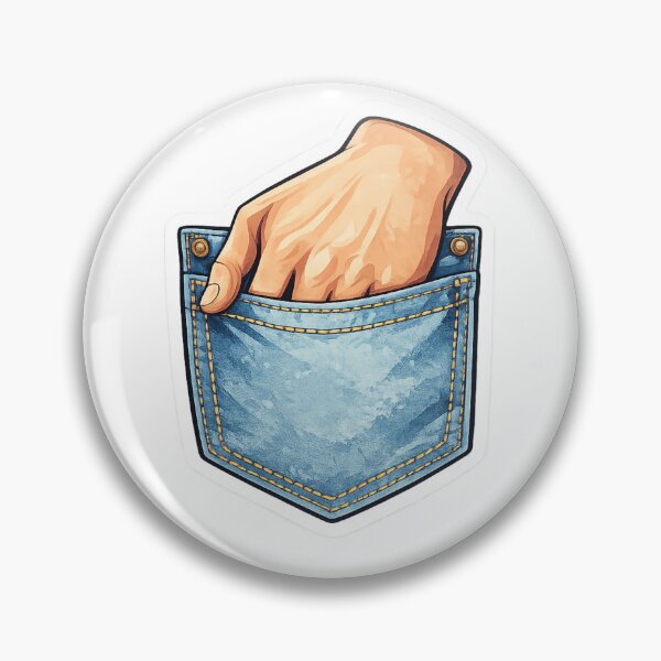 Item preview, Pocket Hand Sticker – Minimal Everyday Gesture Illustration designed and sold by Ahmed Elgendy.