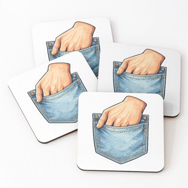 Item preview, Pocket Hand Sticker – Minimal Everyday Gesture Illustration designed and sold by Ahmed Elgendy.