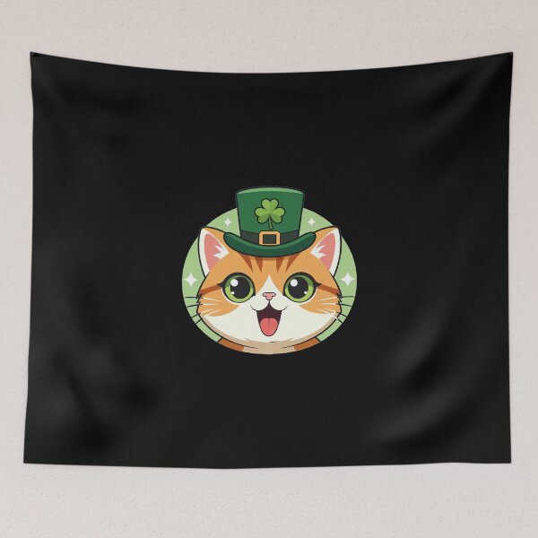 Item preview, Cat Wearing Leprechaun Hat St Patricks Day designed and sold by SassyArtistry.