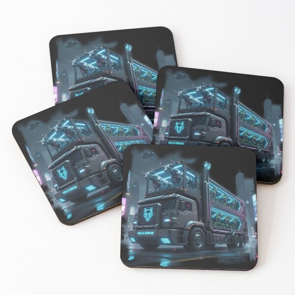 Item preview, Cyberpunk Bull Transporter - Sci-Fi Neon Cargo Rig - Wild Drive designed and sold by BounoWorld.