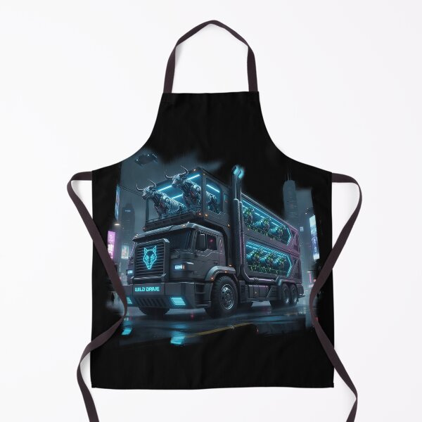 Item preview, Cyberpunk Bull Transporter - Sci-Fi Neon Cargo Rig - Wild Drive designed and sold by BounoWorld.