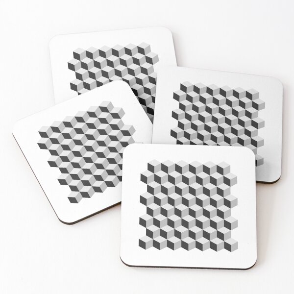 Item preview, Black and White Isometric 3D Cubes Pattern designed and sold by patternsoup.
