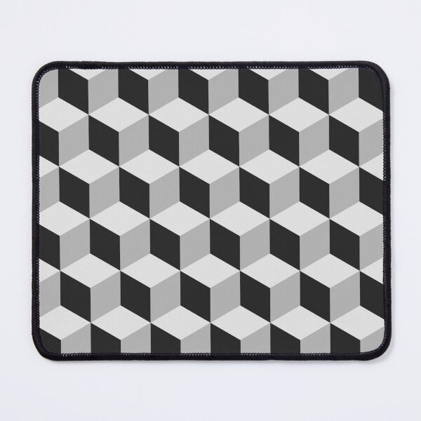 Item preview, Black and White Isometric 3D Cubes Pattern designed and sold by patternsoup.