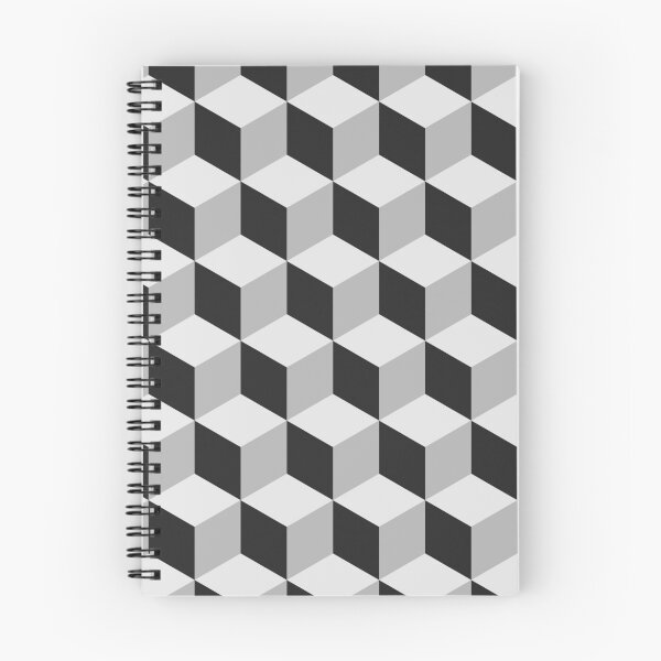 Item preview, Black and White Isometric 3D Cubes Pattern designed and sold by patternsoup.