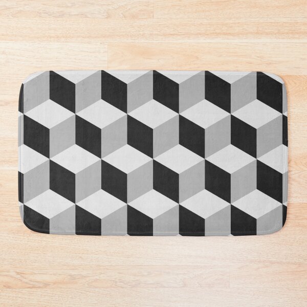 Item preview, Black and White Isometric 3D Cubes Pattern designed and sold by patternsoup.