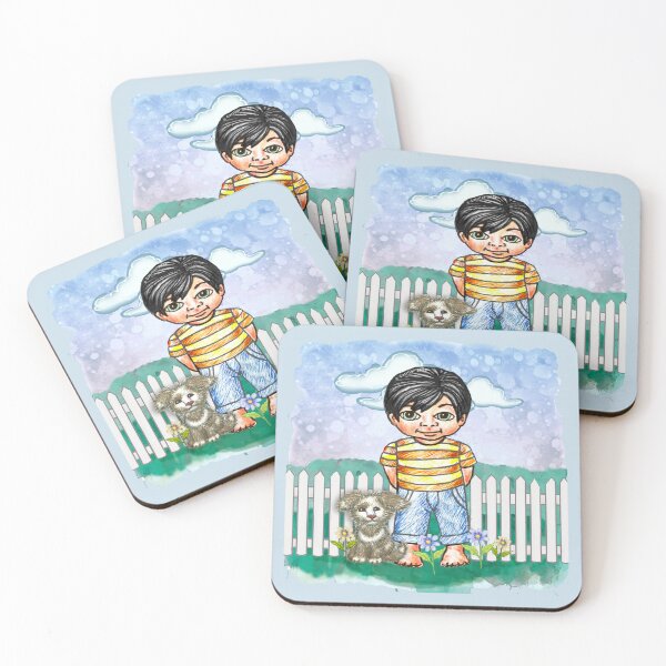 Item preview, Black Hair Boy and Dog designed and sold by artmuvz.