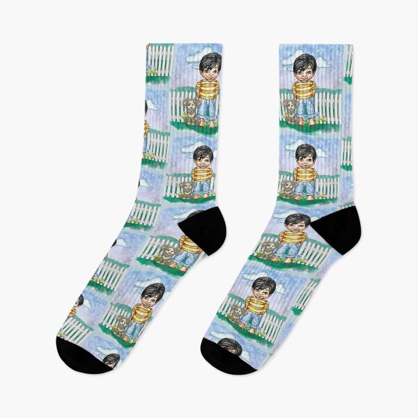 Item preview, Black Hair Boy and Dog designed and sold by artmuvz.