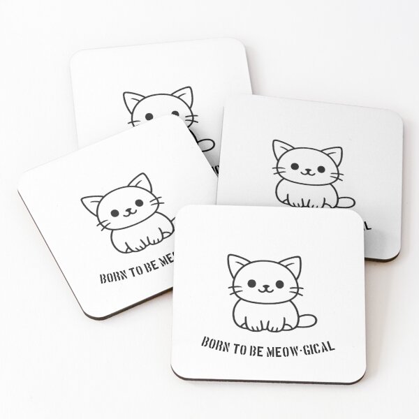 Item preview, Born to Be Meow-gical | Cute Cat Illustration | Kawaii Minimal Kitty Art designed and sold by Art Italiano.