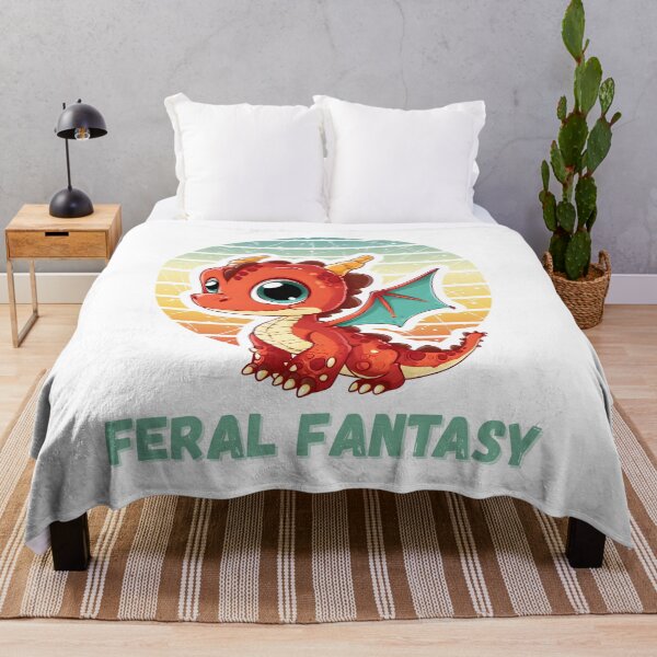 Item preview, Feral Fantasy Dragon Retro Sunset Doodle designed and sold by CleanDecor.