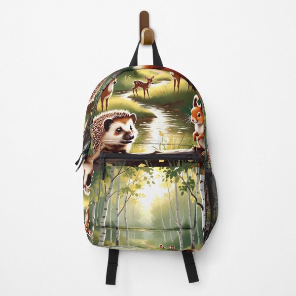 Item preview, Forest Animals Deer Hedgehog Squirrel Woodland Scene designed and sold by SassyArtistry.